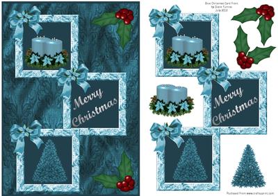 Blue Christmas Card Front