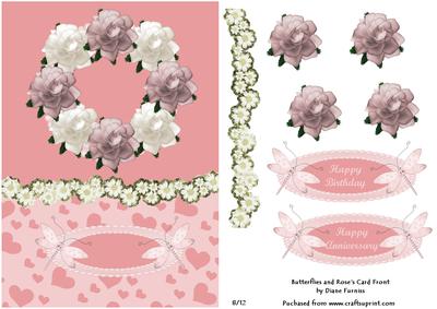 Butterflies & Roses Card Front