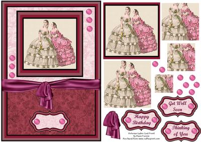 Victorian Ladies Card Front & Pyramid