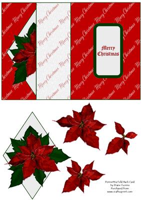 Poinsettia Fold Back Card