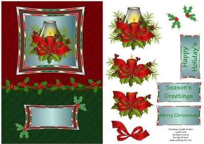 Christmas Candle Holder Card Front