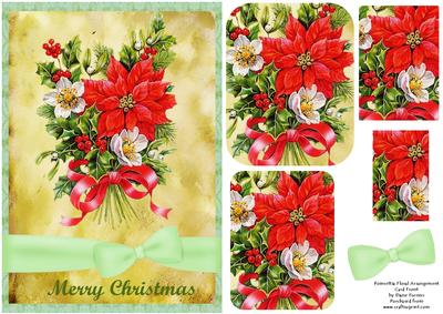 Poinsettia Floral Arrangement Card Front