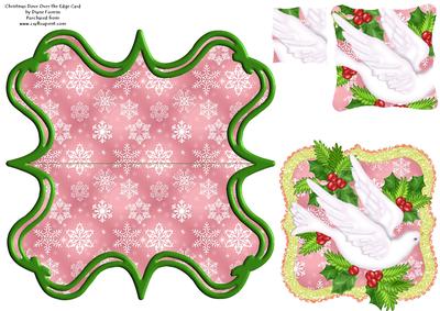 Christmas Dove Over the Edge Card