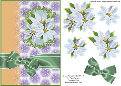 Cream Poinsettia Card Front