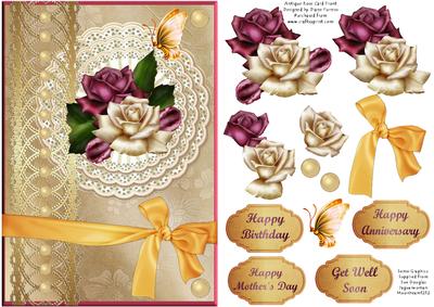 Antique Roses Card Front