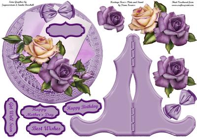 Heritage Roses Plate & Stand