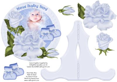 New Baby Boy Plate & Stand