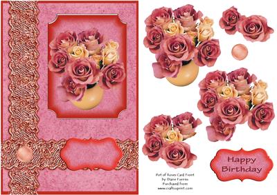 Pot of Roses Card Front