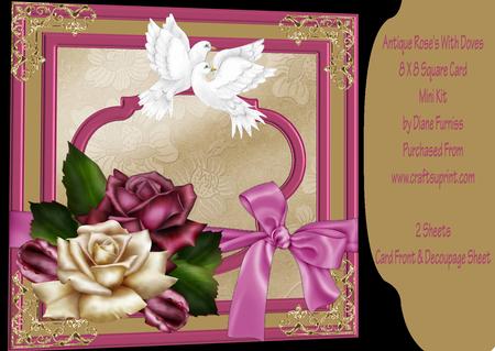 Antique Roses with Doves Mini Kit