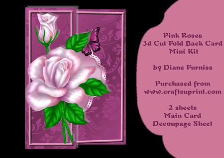 Pink Roses 3D Fold Back Mini Kit