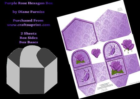 Purple Roses Hexagon Box Kit