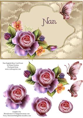 Nan English Rose Card Front