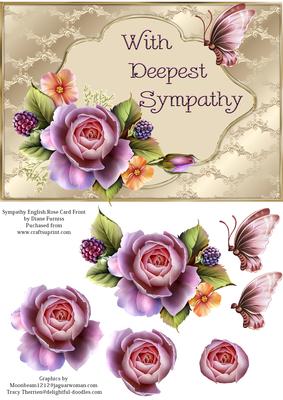 Sympathy English Rose Card Front