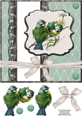 2 Little Dickie Birds Card Front