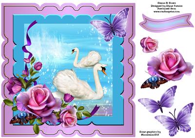Swans & Roses Card Front