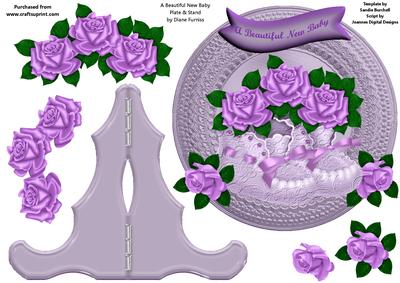 A Beautiful New Baby (lace) Plate & Stand