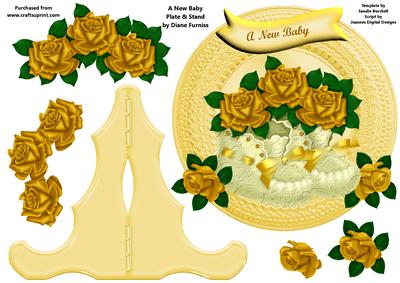 A New Baby (lace) Plate & Stand
