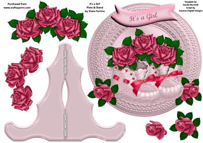 It's a Girl (lace) Plate & Stand
