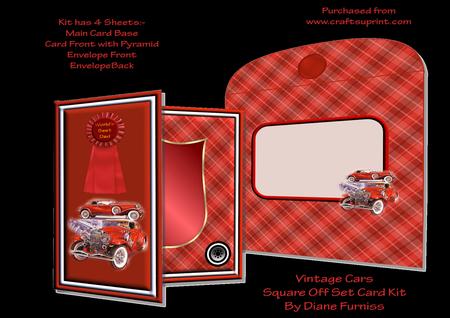 Vintage Cars Square Off Set Card Kit