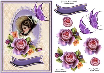 Vintage English Rose Card Front