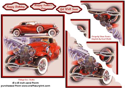 Vintage Cars Stacker Card Front
