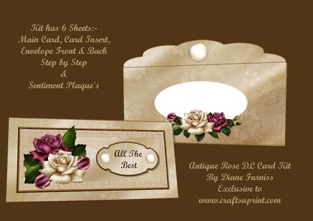 Antique Roses Dl Card Kit