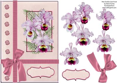 Pink Orchids Card Front