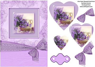 Lilac Heart Pyramid Card Front