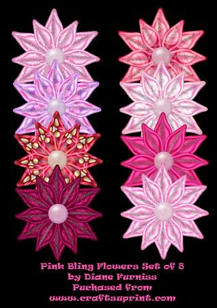 Pink Bling Flowers Combo Kit