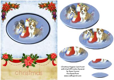 Christmas Puppies Card Front