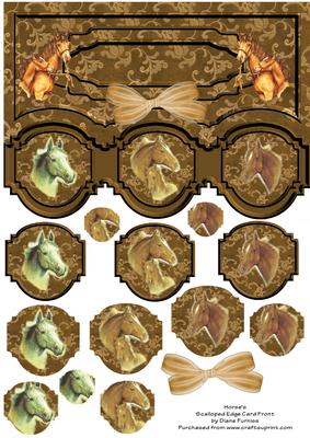 Horse's Scalloped Edge Card Front