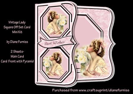 Vintage Lady Square Off Set Card Kit