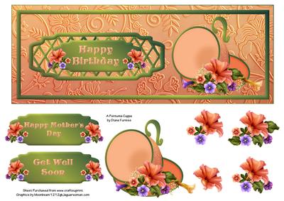 A Petunia Cuppa Dl Card Front