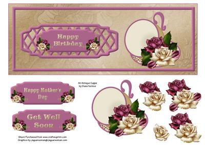 A Antique Cuppa Dl Card Front