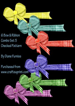 6 Ribbon & Bow Checked Pattern