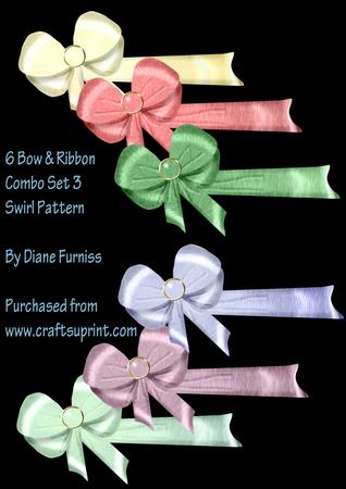 6 Swirl Pattern Ribbon & Bows