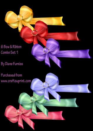 6 Ribbon & Bows Combo Set 1