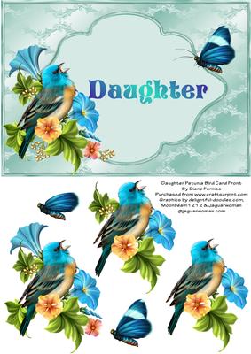 Daughter Petunia Bird Card Front
