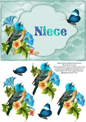 Niece Petunia Bird Card Front