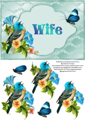 Wife Petunia Bird Card Front
