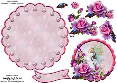 Romantic Wedding Over the Top Rocker Card
