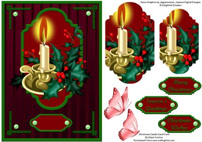 Christmas Candle Card Front