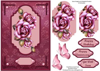 Floral Roses Card Front