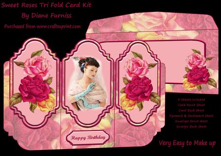Sweet Roses Tri Fold Card Kit
