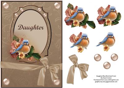 Daughter Blue Bird Card Front