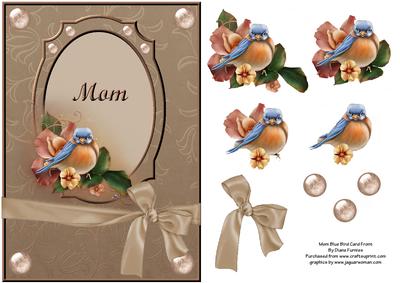 Mom Blue Bird Card Front