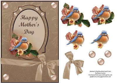 Mothers Day Blue Bird Card Front