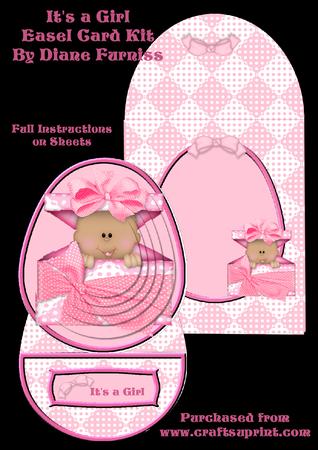 It's a Girl Easel Card Kit