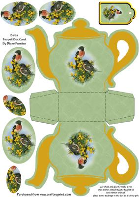 Birds Teapot Box Card
