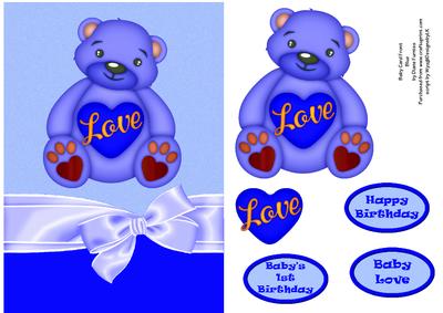 Baby Card Front Blue